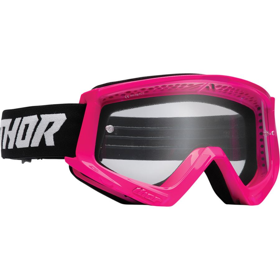 Thor 2024 Youth Combat Racer Pink Black Motocross Goggles